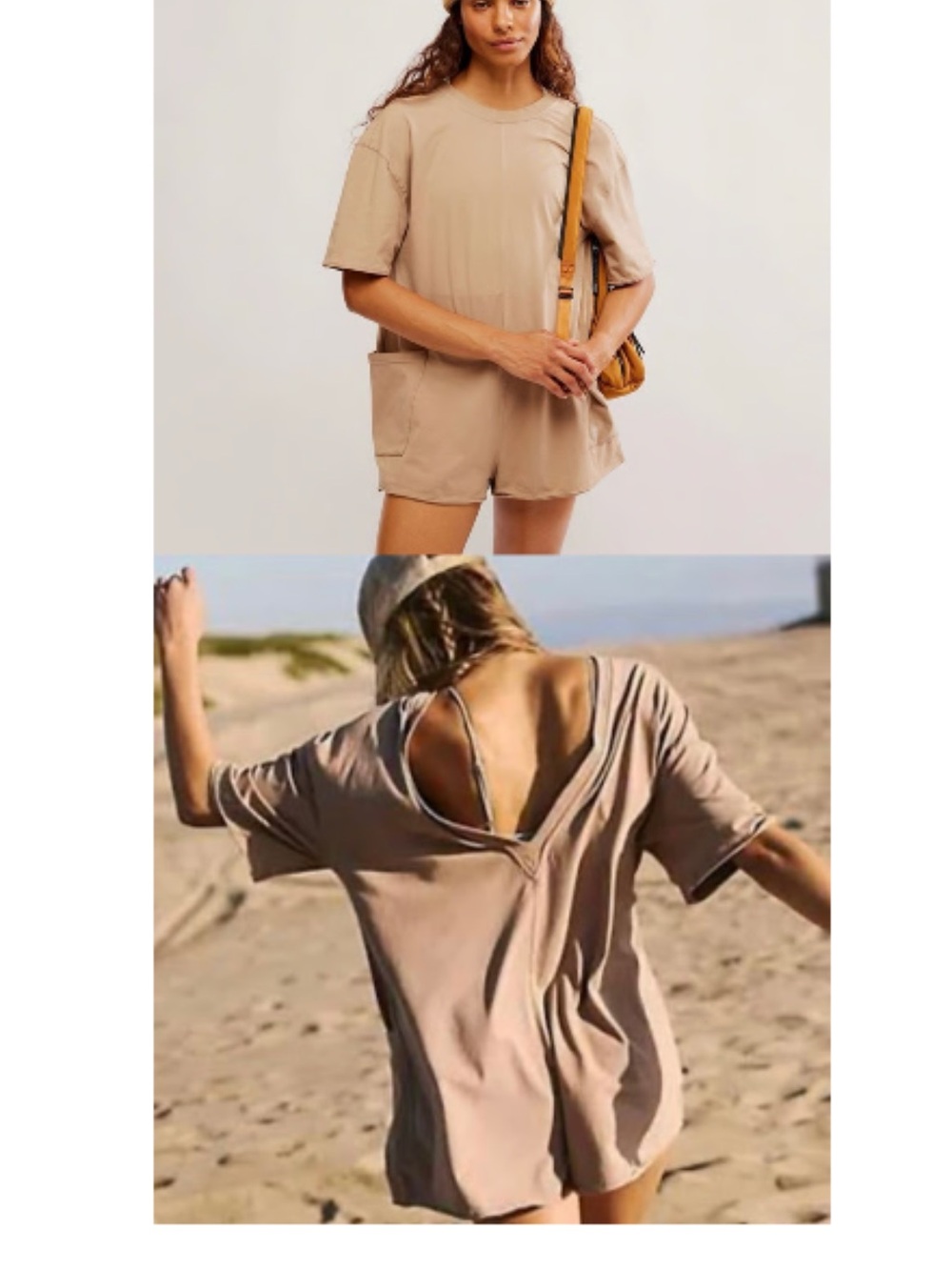 FP Movement by Free People Mocha Hot Shot Tee Romper